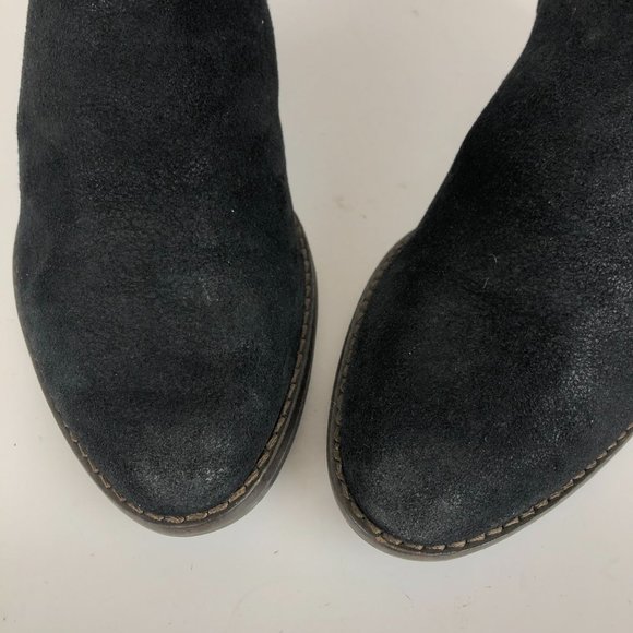 Lucky Brand Women's Size 8.5M Black Leather Back Zip Block Heel Ankle Booties - Picture 5 of 12